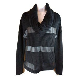 Treasure & Bond Womens Oversized Cowl Turtle Nack Striped Sweater Size Small